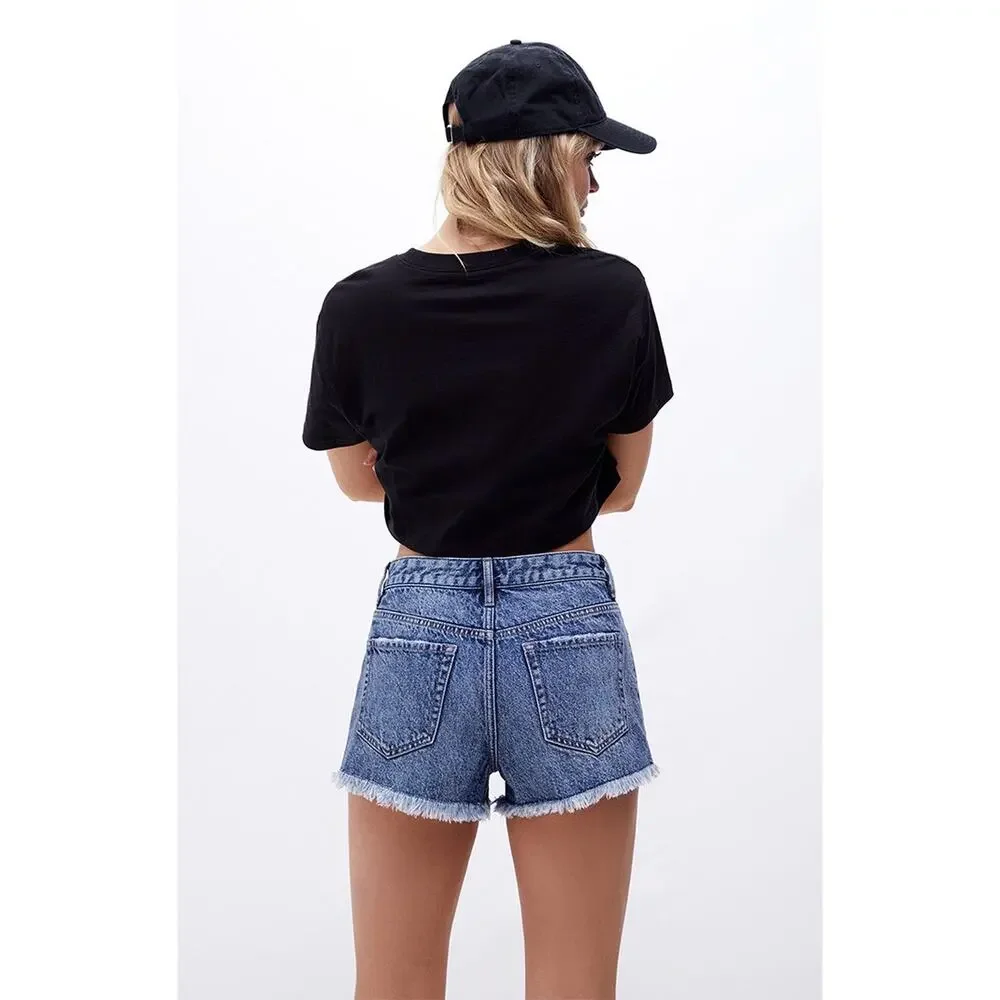 PacSun Shorts Womens Size 28 Dark Wash Casual Denim High Rise Festival Normcore
